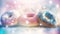 Sourdough Donuts White Pink Blue Magical Fantasy Bokeh. Generative AI