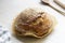 Sourdough rustic bread loaf, round homemade bread made from wild yeast