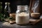 sourdough starter in glass jar, ready to be fed and nurtured into a healthy culture