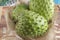 Soursop also graviola, guyabano is the fruit of Annona muricata