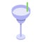 Soursop cocktail icon, isometric style