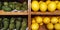 Soursop and timun suri display in a fruit market