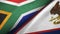 South Africa and American Samoa two flags textile cloth, fabric texture