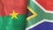 South Africa and Burkina Faso two flags textile cloth 3D rendering