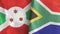 South Africa and Burundi two flags textile cloth 3D rendering