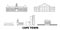 South Africa, Cape Town line travel skyline set. South Africa, Cape Town outline city vector illustration, symbol