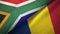 South Africa and Chad two flags textile cloth, fabric texture