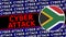 South Africa Circular Flag with Cyber Attack Titles â€“ Illustration
