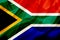 South Africa country flag on silk or silky waving texture