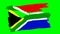 South Africa drawing flag on green background