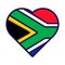 South Africa Flag Festive Heart Outline Icon