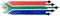 South Africa  flag with military fighter jets isolated  on png or transparent ,Symbols of South Africa,template for banner,card,