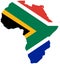 South Africa flag silhouette