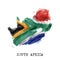 South africa flag watercolor painting and color splatter on white isolated background . Vector