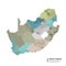 South Africa higt detailed map with subdivisions