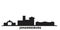 South Africa, Johannesburg city skyline isolated vector illustration. South Africa, Johannesburg travel black cityscape