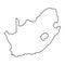 South Africa map of black contour curves of vector illustration