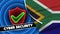 South Africa Realistic Flag with Cyber Security Title Fabric Texture 3D Illustration