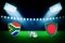 South Africa Vs Bangladesh Cricket Match Championship Background in 3D Rendered Abstract Stadium
