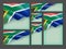 South Africa waving flag patriotic backgrounds set