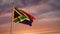 South africa waving flag at sunset or sunrise - animation footage