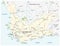 South africa western cape province road and national park vector map