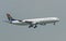 South African Airways airbus is flying in the sky