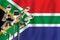 South African CCTV camera on the flag of South Africa Surveillance, security, control and totalitarianism concept