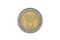 A South African five rand coin isolated on a white background