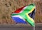 South african flag flying