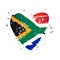 South African flag in the form of a big heart