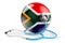 South African flag with stethoscope. Health care in South Africa concept, 3D rendering