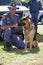 South African Police Service Officer with K-9 dog