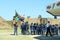 South African Police  Services on Parade with Flag unfurled