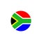 South African round flag icon. National South Africa circular flag vector illustration