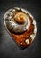 South African Turban Shell on a gray background