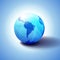 South America Background with Globe Icon 3D illustration, Glossy