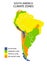 South America climate zones map, vector geographic infographics