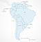 South America continent with separated states