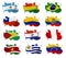 South America countries flag blots