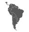 South America. Grey contour map. Ð¡ountries and islands. Vector