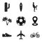 South america icons set, simple style