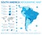 South America Map - Info Graphic Vector Illustration