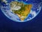 South America from space on model of planet Earth with country borders. Extremely fine detail of planet surface and clouds. 3D