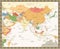 South Asia Map Retro Color