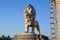 South Bank Lion. Lion sculpture guarding the Westminster Bridge, London, Great Britain