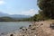 South bay with yachts in the ancient ruined city of Phaselis in Kemer .