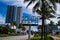 South Beach Miami Street Sign. A street sign marking South Beach, Miami. With palm tree against the background of a