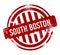 South Boston - Red grunge button, stamp