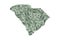 South Carolina Map Outline and United States Money Concept, Hundred Dollar Bills